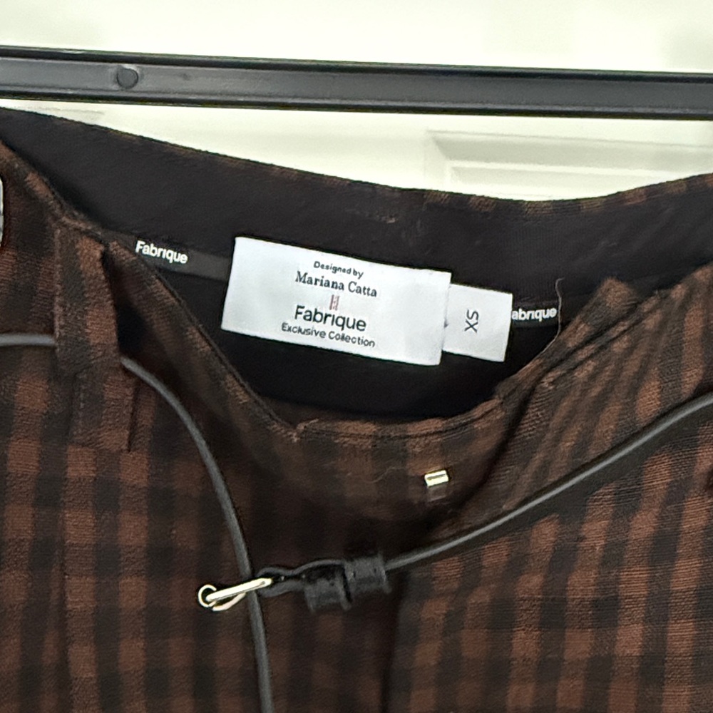 Brand New Fabrique Mariana Catta Checked Wide Leg Merino Wool Pant - Picture 4 of 4